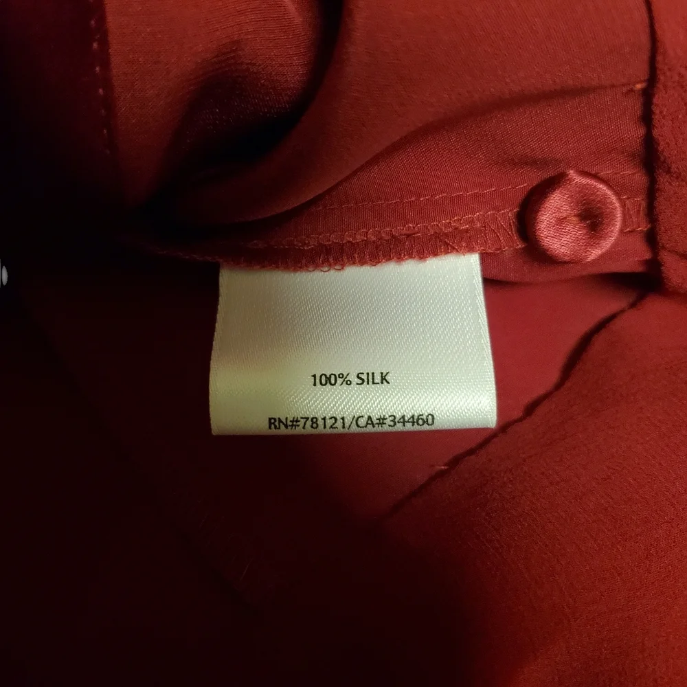 Eileen Fisher Set - Red Silk Jacket & Sleeveless Blouse - Sz Medium - Luxurious